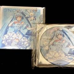 GIGO コラボ SNOWMIKU 雪ミク 缶バッジ ミク焼き コースター 等身