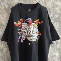 MARVEL マーベル スーパーヒーロー キャラクタープリントTシャツ ブラック