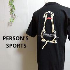 パーソンズ Tシャツ ブラック 背中プリントロゴ 刺繍 犬