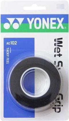 ヨネックス　ウェットスーパーグリップ AC102［3本入］ブラック ／〠m
