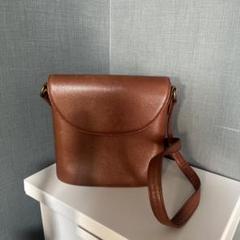 MARGARET HOWELL Leather Shoulder Bag Brown Vintage Logo