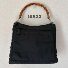 値下げ!!GUCCI ブラック バンブー　斜めがけ　ボディバック GUCCIグッチ バンブー ワンショルダー ボディバッグ ブラック