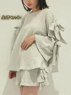 【ジェラートピケ】リボンガーゼプルオーバー＆リボンガーゼショートパンツ上下セット 新品未使用タグ付き♪ジェラートピケ リボンガーゼプルオーバー