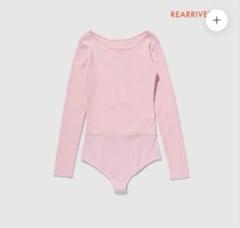 searoomlynnスクエアネックRIB BODYスーツ S ベビーピンク searoomlynnスクエアネックRIB BODYスーツ S ベビーピンク