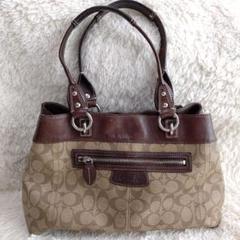 【良品】COACH コーチ F15707 シグネチャー トートバッグ ショルダー 良品】COACH コーチ F15707 シグネチャー トートバッグ ショルダー
