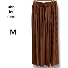 ubn by mns ブラウン 系M サイズプリーツスカート　ロング　シンプル