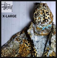 【入手困難　キャップ付き半袖シャツ】STUSSY レオパード ヒョウ柄