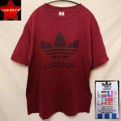 【90s adidas】tシャツ USA製 ヴィンテージ古着 えんじ アディダス