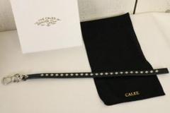 24AW【新品】☆CALEE：スタッズ　レザー　ロング　キーリング CALEE/STUDS LEATHER LONG KEY RING（BLACK）［スタッズレザー