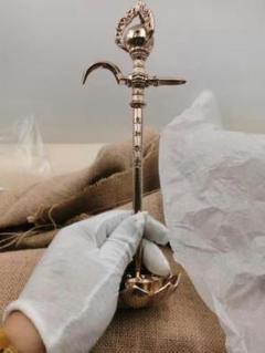 【修縁堂】密教法具 准提金剛勾 精密金属彫り 真鍮製 vajra 26cm 修縁堂】密教法具 准提金剛勾 精密金属彫り 真鍮製 vajra 26cm