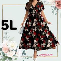 PT大きいサイズ ワンピース チュニック 5L バラ 薔薇 roseレディー10