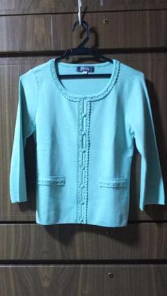 春夏カーデガン　FRANCO FERRARO FRANCO FERRARO シルク混 サマーカーディガン 花柄レース 白