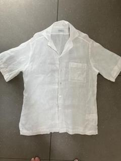 BAGUTTA★新品2.8万円バグッタ 白無地リネンの半袖オープンカラーシャツM Bagutta（バグッタ）ウォッシュドリネンソリッドオープンカラー
