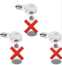E17LED電球専用可変式ソケット変換コンセント100V-ホワイト 3個セット