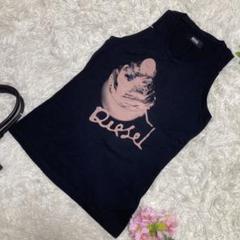 美品　diesel ディーゼル　タンクトップ　黒　デザイン　レディース　Sサイズ