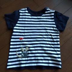 UNIQLO　ストライプ柄マウス刺繍Tシャツ