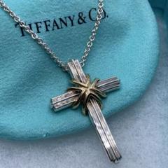 極美品✨ ティファニー ネックレス クロス 十字架 AG925 AU750 極美品✨ ティファニー ネックレス クロス 十字架 AG925 AU750