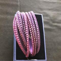 SWAROVSKI　スワロフスキー　ブレスレット　パープル　紫　レザー 商品番号swarovski-leather-bracelet】ブレスレット 2タイプ
