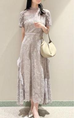 SNIDEL シフォンフリルレースドレス - メルカリ