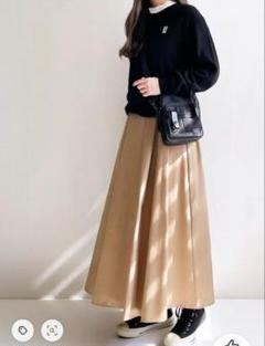 新品　DANTON　フラップスカート　サイズ36　ベージュとブラックの２点 STORE EXCLUSIVE】WOMEN'S COTTTON BACK SATEEN WRAP SKIRT