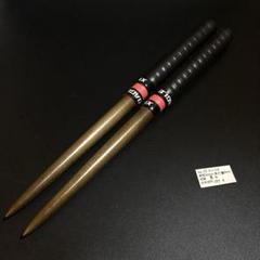 80 【旋盤使用】万能型マイバチ　激黒朴　激縮杢　高密度材　グリップ無し　超光沢 80 【旋盤使用】万能型マイバチ 激黒朴 激縮杢 高密度材