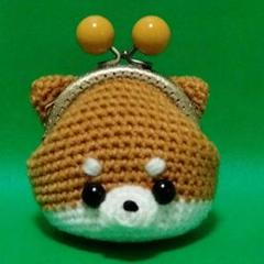 ✿ハンドメイド✿がま口・ポーチ✿手編み・あみぐるみ✿柴犬