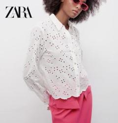 新品 ZARA 定価8,590円 カットワーク刺繍 シャツ M 今季完売品！ ZARA カットワーク刺繍入りシャツ - メルカリ