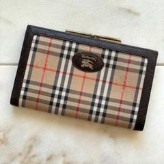 極美品　BURBERRY LONDON 折り財布　ノバチェック　ブラウン Burberry Londonバーバリー 二つ折り長財布 ノバチェック