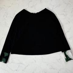 ふりふ　デザイン　レトロ　ねじり背開きトップス　フリー　ネイビー
