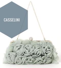 Cachellie カシェリエ【美品】薔薇 コサージュ ビジューハンド バッグ