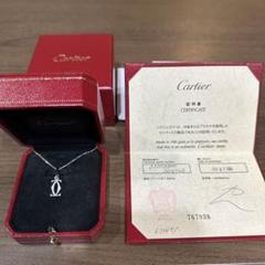 【オープニング 大放出セール】 鑑定済み正規品 Cartier カルティエ 2cチャーム k18wgチェーン アクセサリー