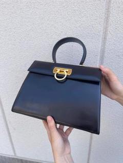 [美品] サルバトーレフェラガモ　バッグ　黒　ヴィンテージ 未使用保管品 袋付 Salvatore Ferragamo サルヴァトーレ