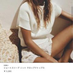 arts&science ショートスリーブクロップドトップスニット