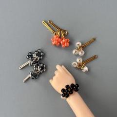 ブレスレット&ピアス(ハンドメイド)2個 ピアス・ブレスレットセット 2 22cmドール ハンドメイド - メルカリ
