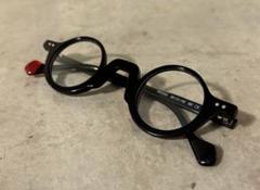 ロイド眼鏡　ブラック×レッド　ラウンド型　丸めがね　サングラス　伊達メガネ丸眼鏡のサムネイル
