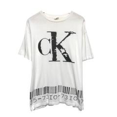 90s C&K カルバンクライン　ビンテージ半袖Tシャツ　デカロゴ　USA製 白
