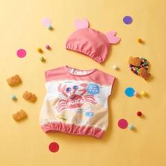 【新品未使用】おやつなりきり帽子付きベスト かにぱん アカチャンホンポ