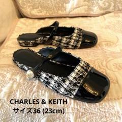 CHARLES & KEITH ツイードフラットミュール36 CHARLES & KEITH ツイードフラットミュール36 - メルカリ