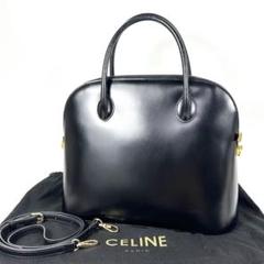 美品 CELINE カーフレザー 2way トートバッグ ブラック ゴールド