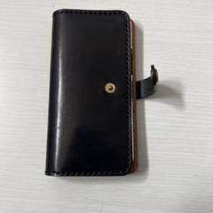 黒レザー 手帳型iPhoneケース13pro MAX