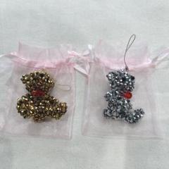 くま　熊　飾り　キラキラ　グッズ　可愛い　ビーズ　ベアー　スパンコール