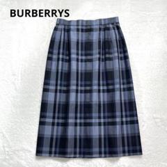 BURBERRYS バーバリー 大きいサイズ タックプリーツスカート ネイビー BURBERRYS バーバリー 大きいサイズ タックプリーツスカート