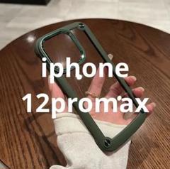 iphone12promax グリーン カーキ 耐衝撃 シリコン ハード