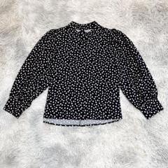 イノウェーブ レディース 長袖ブラウス M 花柄 総柄 トップス ネイビー