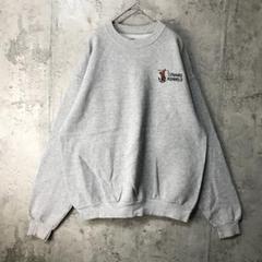 Y3158古着　トレーナー　スウェット　ワンポイント　グレー　90s Y2K