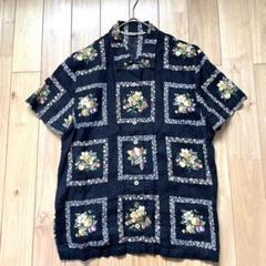 【極美品】マドモアゼルノンノン・アロハシャツ・半袖シャツ・花火・近年モデル・ Mademoiselle NONNON アロハシャツ リネン 動物柄 パパス 半袖