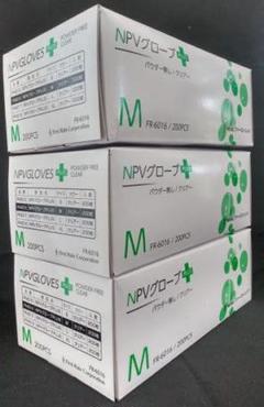 プラスチックグローブ NPVグローブPLUS Mサイズ200枚入 3箱
