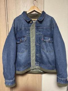 らっきーふう Levi's x sacai デニムMA-1 サイズ3 sacai x LEVI'S Men's Denim x Nylon Twill Reversible Blouson