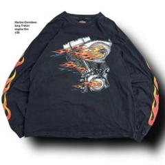 Harley-DavidsonエンジンファイヤーロンTブラックy2kUSA製炎
