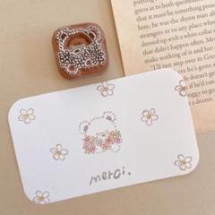 消しゴムはんこ　ふわくまちゃんとお花はんこのサムネイル